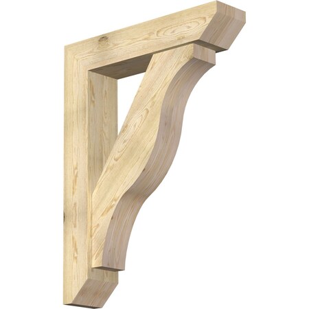 Funston Slat Rough Sawn Bracket W/ Offset Brace, Douglas Fir, 8W X 36D X 48H